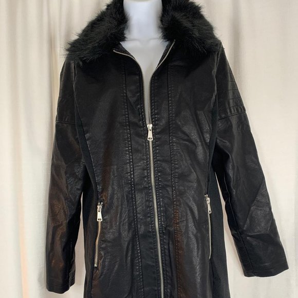 Baccini Jackets & Blazers - Baccini M Black Faux Fur Jacket